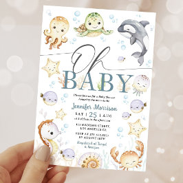 Convite Ocean Baby Shower Gender Neutral Under The Sea