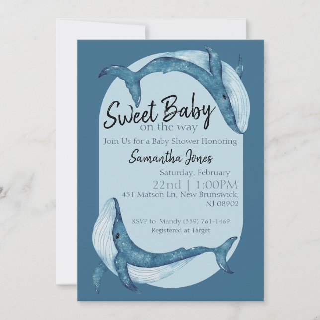 Convite Ocean Baby Shower Invitation (Frente)