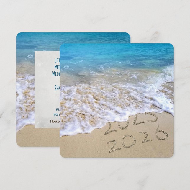 Convite Ocean Beach 2025 Festa de Ano Novo (Frente/Verso)