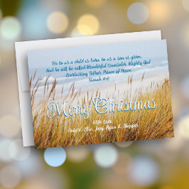 Convite Ocean Beach Dunes Merry Christmas Christian Cards