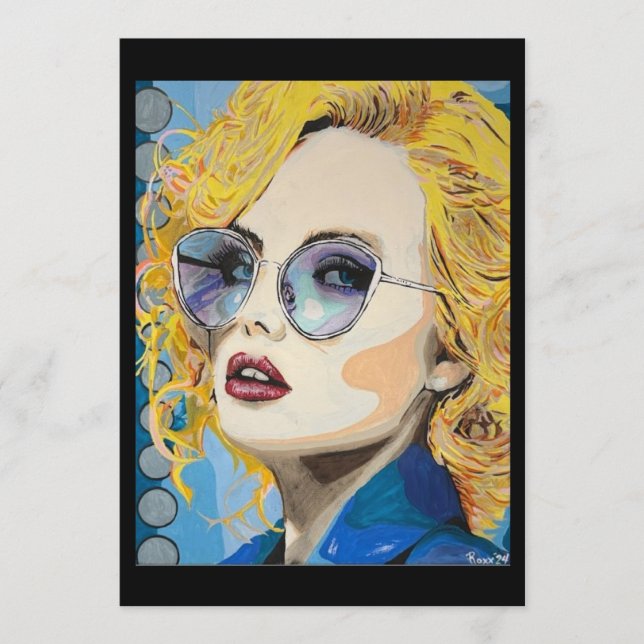 Convite ‘ocean eyes’ Painting on a Small-Scale Print  (Frente)