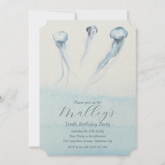Convite Ocean Jellyfish Number Aniversário