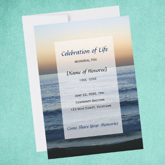 Convite Ocean Memorial Celebration of Life