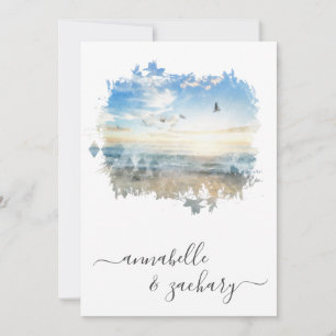 Convite ** Ocean Sea Artistics RSVP - Casamento de Praia Q