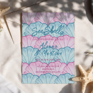 Convite Ocean Seashells e Sininhos de Casamento