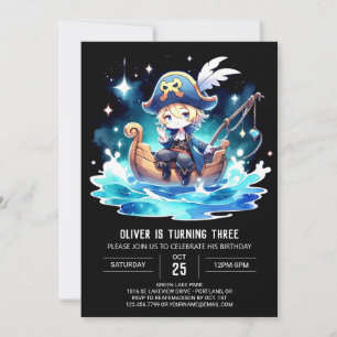 Convite Ocean Simple Pirate Birthday