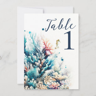 Convite Ocean Splash Mar Coral Aquarela Casamento