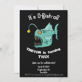 Convite Ocean Theme Boys Birthday Anglerfish O-fish-al Inv