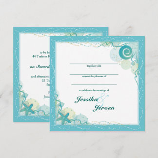 Convite Ocean Theme Wedding invitation