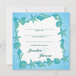 Convite Ocean Theme Wedding invitation