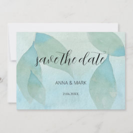 Convite Oceano Azul Verde Aquarela Transparente Original