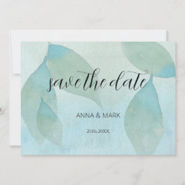 Convite Oceano Azul Verde Aquarela Transparente Original