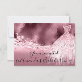 Convite Oceano com Glitter de Coluna do Rosa chá de panela