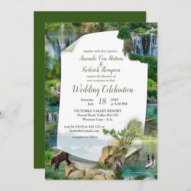 Convite Oceanos e Rios Mundiais, Lagos e Atividades Esport (Frente/Verso)