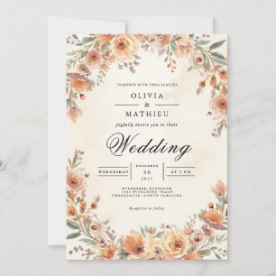 Convite Ochre Bloom Flourish Wedding