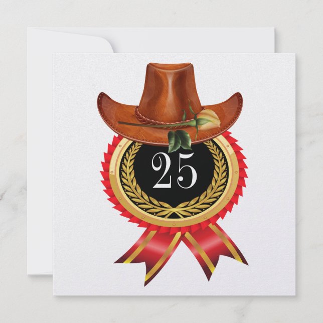 Convite Ocidental Dourado Elegante (Frente)