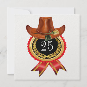 Convite Ocidental Dourado Elegante