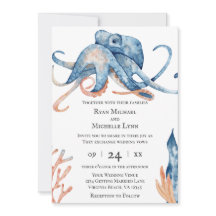 Octopus De Aquarela Tudo Em Um Casamento De Praia