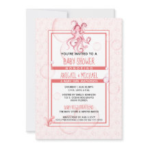 Octopus de coral e aquarela cor-de-rosa chá de fra