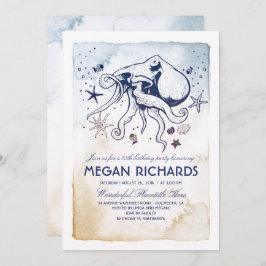 Convite Octopus Náutico - Sob a Festa de aniversário do Ma