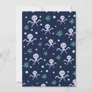 Convite Octopus sob o padrão das crianças do mar