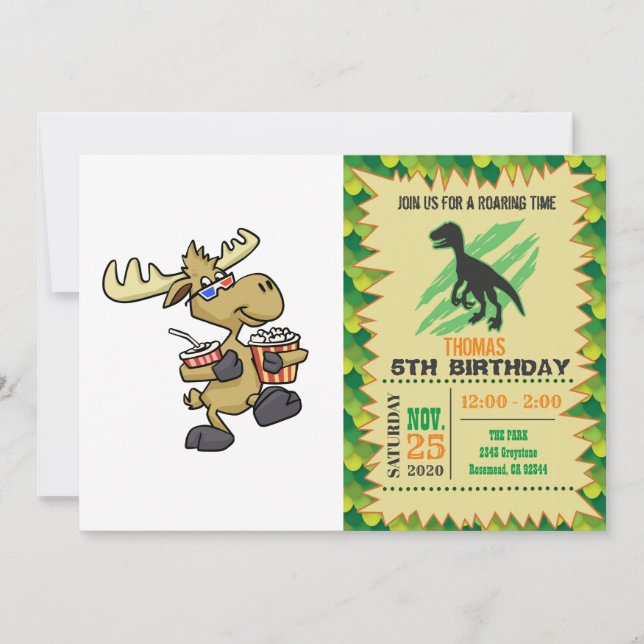 Convite Óculos 3D Vestidos | escolher cor de fundo (Frente)