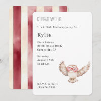 Óculos de Coração de Coruja Bonita Aniversário