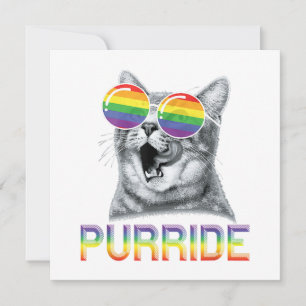 Convite Óculos de Sol Arco-íris Orgulho Gay Gato Divertido