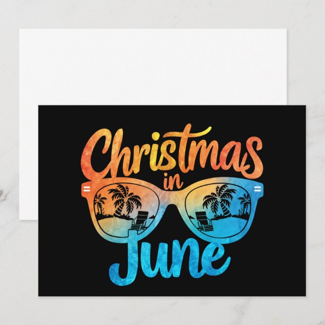 Convite Óculos de Sol Natal Em Junho Férias de Verão Diver (Frente/Verso)