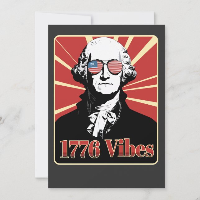 Convite Óculos de sol patrióticos George Washington 1776 V (Frente)