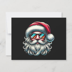 Convite Óculos de Sol Retrô Natal Face do Papai Noel