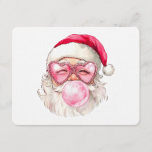 Convite Óculos de Sol Rosa Chiclete de Natal Vintage Retro