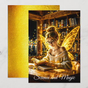 Convite Óculos e livros da fada de sonho