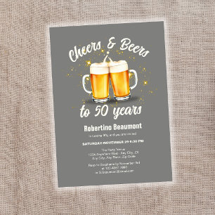 Convite Óculos Simples de Aderência Brindam Cervejas aos 5