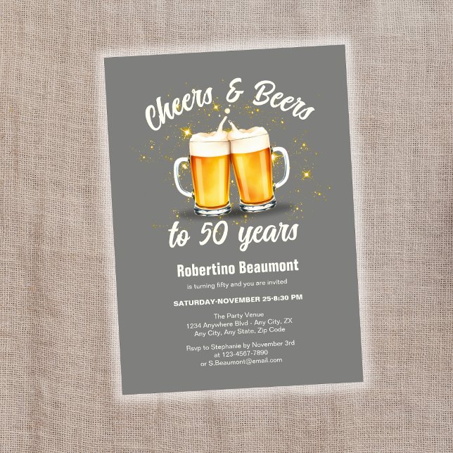 Convite Óculos Simples de Aderência Brindam Cervejas aos 5 (Criador carregado)
