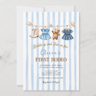 Convite Oeste Selvagem Primeiro Rodeio Ocidental Aniversár
