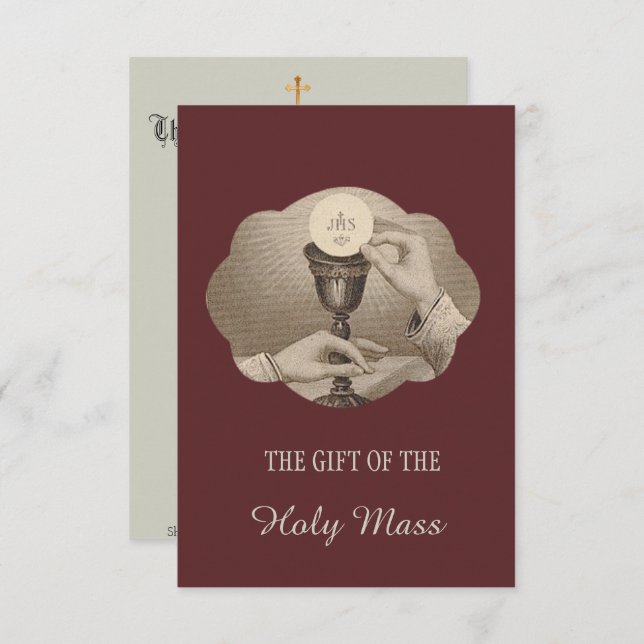 Convite Oferecimento memorável maciço católico do coração (Frente/Verso)