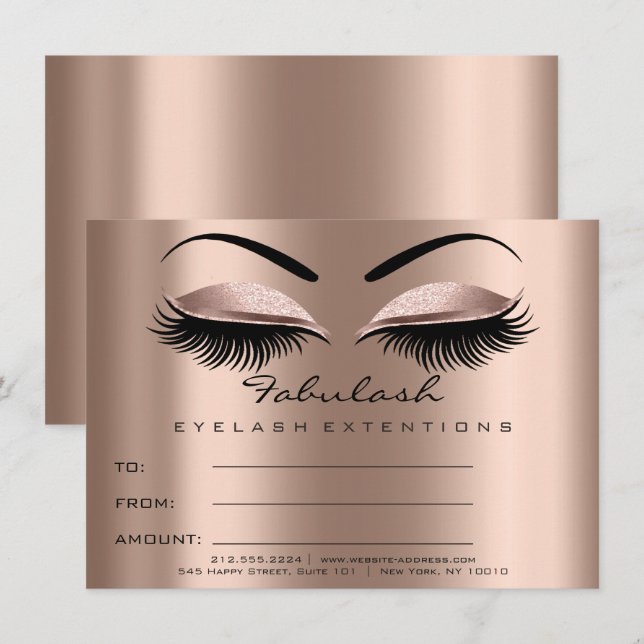 Convite Oferta de Certificado de Maquiagem Lux de Rosa de  (Frente/Verso)