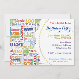 Convite Ofertas de Festa de aniversário 100 Únicas E Espec