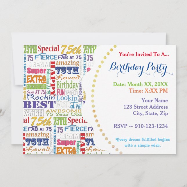 Convite Ofertas De Festa de aniversário Únicas E Especiais (Frente)