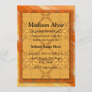 Convite "Off To College", Abstrato Laranja