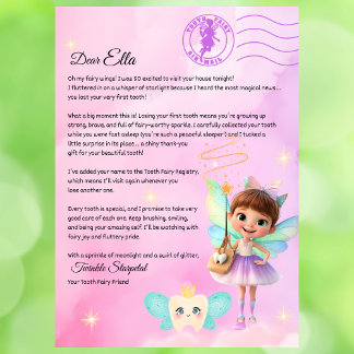 Convite Official Tooth Fairy Magical Letter Printable
