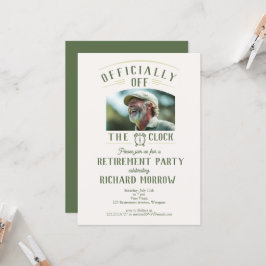 Convite “Officially Off the Clock” Photo Retirement Party