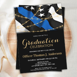 Convite Oficial da Polícia de Graduação de Linha Azul-Fino