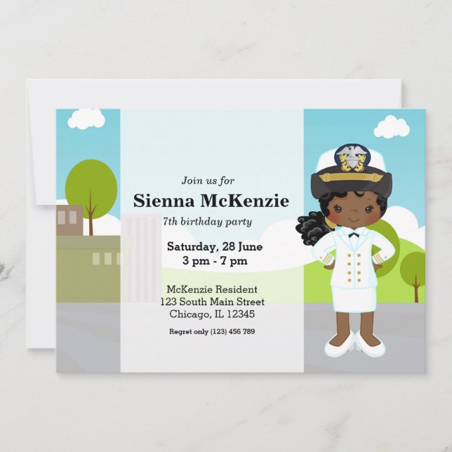 Convite oficial de uniforme da marinha (Frente)