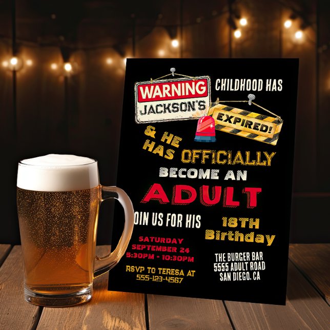 Convite Oficialmente um Adulto Aconselhamento Virando 18 A (Criador carregado)