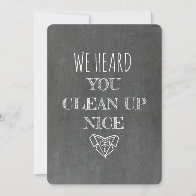 Convite OFICIANTES | Proposta Engraçada de Quadro-Negro (Frente)