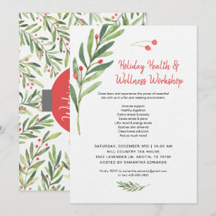 Convite Oficina Aula de Óleos Essenciais Natalinos
