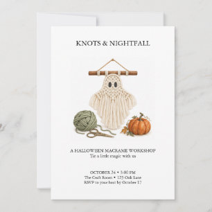 Convite Oficina de Macramê de Halloween Knots and Nightfal