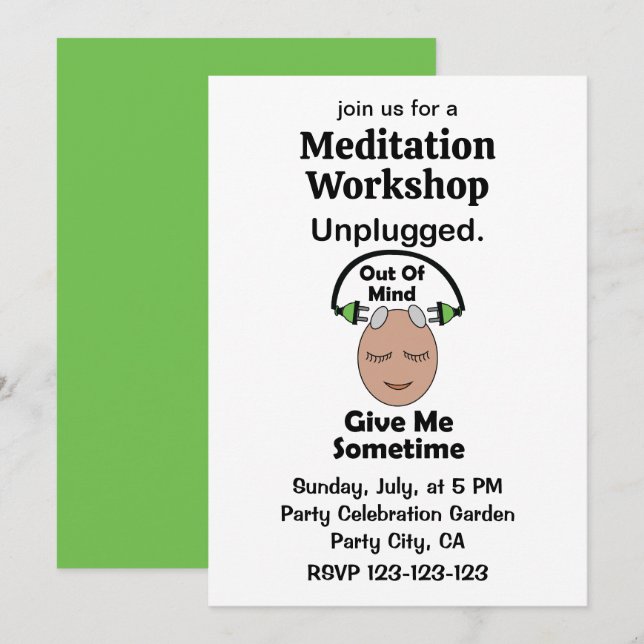 Convite Oficina de Meditação Desconectada da Mente (Frente/Verso)